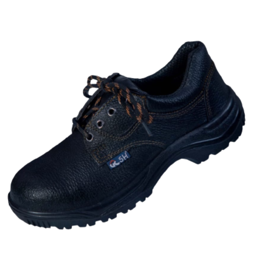 Rahmat Safety RSH-1267 Double Density DIP-PU Sole, Safety Shoe (Black, Size 8)